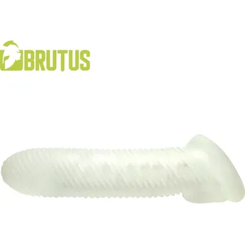 Návlek na penis Brutus Almighty Ribbed Cock Sheath 18cm Clear