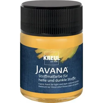 Speciální výtvarná barva Kreul Barva na světlý a tmavý textil JAVANA 50 ml ZLATOŽLUTÁ