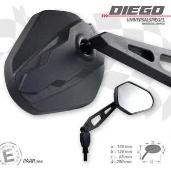 Zrcátko pro motocykl HS MOTO - Německo zrcátka DIEGO
