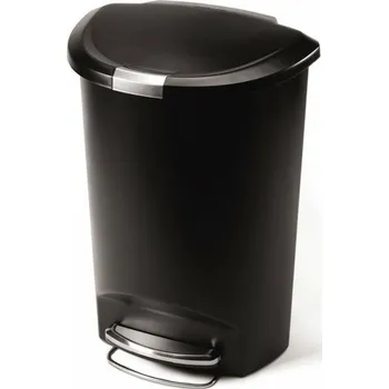 Odpadkový koš Pedálový odpadkový koš Simplehuman - 50 l, půlkulatý, černý plast CW1355