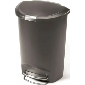 Odpadkový koš Pedálový odpadkový koš Simplehuman - 50 l, půlkulatý, šedý plast CW1357