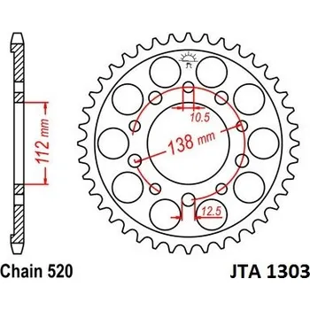 Motodíl JT-Sprockets JTA1303-48 řetězová rozeta zadní duralová
