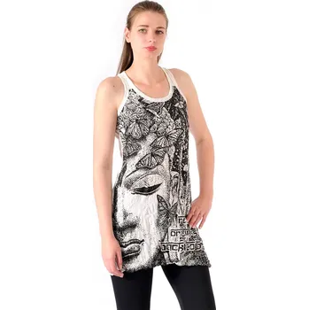 Dámské šaty Šaty Sure mini na ramínka Buddha bílé XL