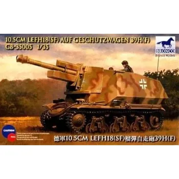 Plastikový model Bronco 1/35 10,5cm leFH18(SF) auf Geschutzwagen 39H(F)