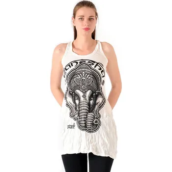 Dámské šaty Šaty Sure mini na ramínka Ganesh bílé L