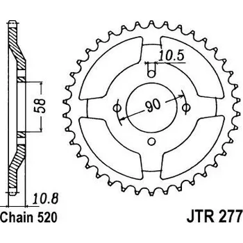 Řetězová sada pro motocykl JT-Sprockets JTR277-48 řetězová rozeta zadní