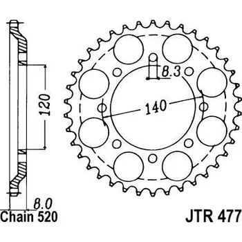 Auto-moto JT-Sprockets JTR477-45 řetězová rozeta zadní