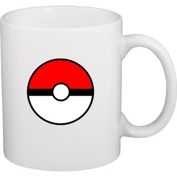 Hrnek malý bílý s potiskem Hrnek PokéBall