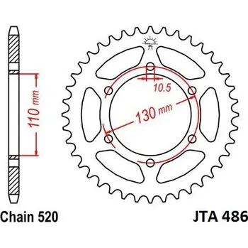 Řetězová sada pro motocykl JT-Sprockets JTA486-45 řetězová rozeta zadní duralová