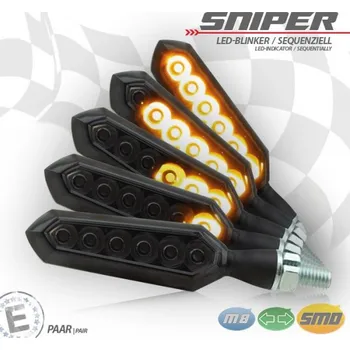 Osvětlení pro motocykl HS MOTO - Německo Led sekvenční blinkry SNIPER