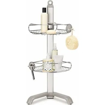 Sada koupelnových doplňků Nastavitelný set poliček na dveře sprchy Simplehuman - rohový, nerez ocel/eloxovaný hliník BT1064