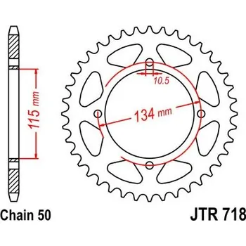 Auto-moto JT-Sprockets JTR718-44 řetězová rozeta zadní