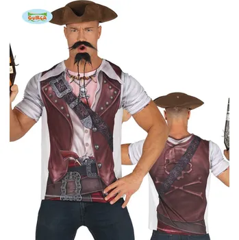 Karnevalový kostým Guirca Fiestas Španělsko Pirátské tričko s digitálním potiskem pánské