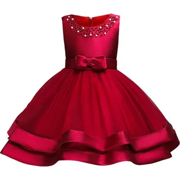 Dámské šaty Čína Tylové společenské šaty s lemovanou sukní Věk: 2T, Barva: Červená