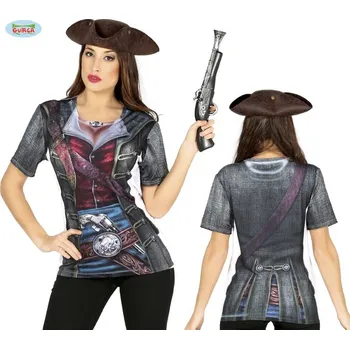 Karnevalový kostým Guirca Fiestas Španělsko Pirátské tričko s digitálním potiskem dámské