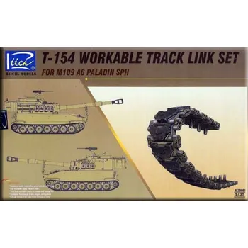 Plastikový model Riich models 1/35 T-154 workable track link set for M109 A6 SPH
