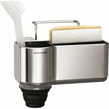 Odkapávač na nádobí Držák na houbičku a kartáček nad dřez Simplehuman - úzký, kartáčovaná nerez ocel KT1116