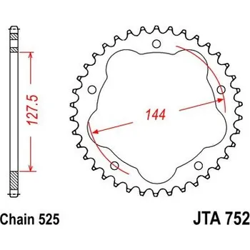 Motodíl JT-Sprockets JTA752-39 řetězová rozeta zadní duralová