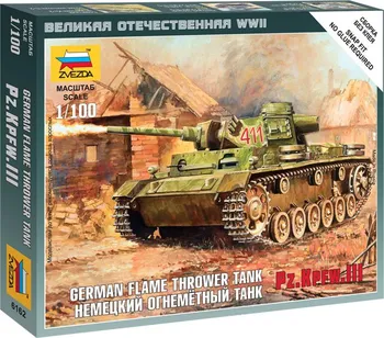Plastikový model Zvezda Wargames (WWII) Panzer III Flamethrower Tank 1:100