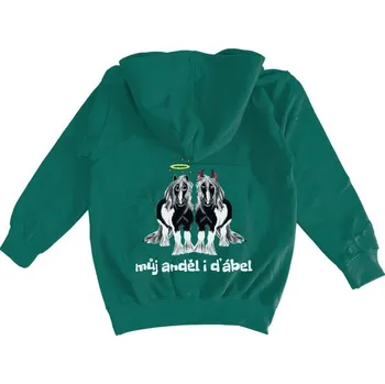 Pánská mikina Dětská mikina s kapucí s potiskem anděl a čert mikina dětské