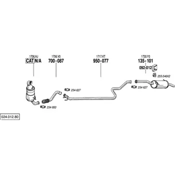 Výfuková trubka výfuková trubka střední Bosal 950-077