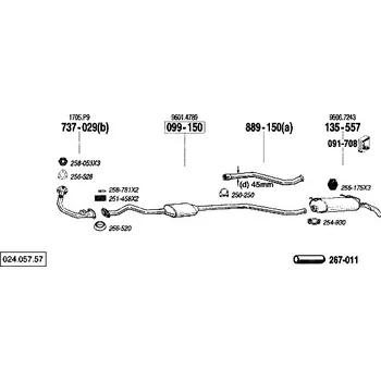 Výfuková trubka výfuková trubka přední Bosal 737-029