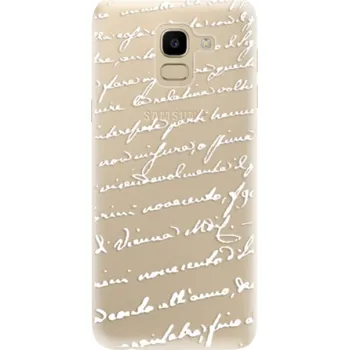 Pouzdro na mobilní telefon Odolné silikonové pouzdro iSaprio - Handwriting 01 - white - Samsung Galaxy J6