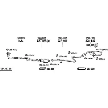 Výfukový systém výfuková trubka střední Bosal 937-011