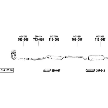 Výfukový systém výfuková trubka střední Bosal 763-067