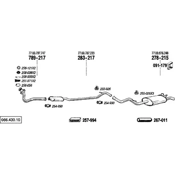 Výfukový systém výfuková trubka přední Bosal 789-217