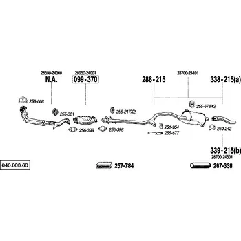 Výfukový systém výfuková trubka zadní Bosal 338-215