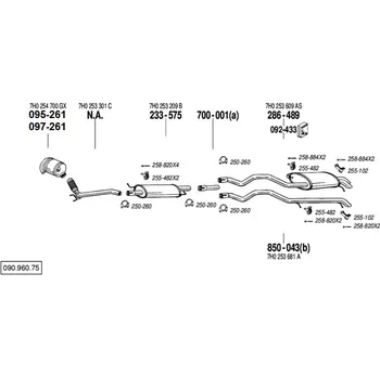 Výfuková trubka výfuková trubka zadní VAN Bosal 850-043