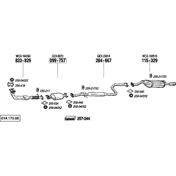 Výfuková trubka výfuková trubka přední Bosal 823-829