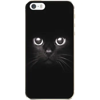 Pouzdro na mobilní telefon Odolné silikonové pouzdro iSaprio - Black Cat - iPhone 5/5S/SE