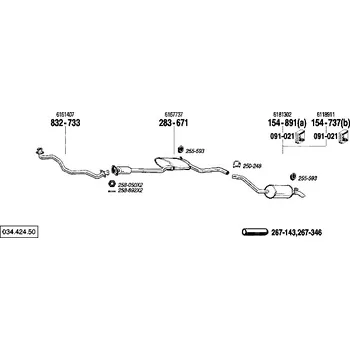 Výfukový systém výfuková trubka přední Bosal 832-733