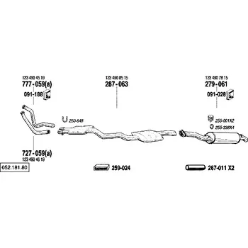 Výfukový systém výfuková trubka přední Bosal 777-059