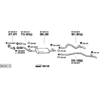 Výfuková trubka výfuková trubka zadní SWB Bosal 451-361