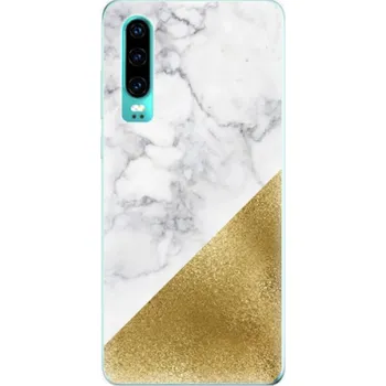 Pouzdro na mobilní telefon Odolné silikonové pouzdro iSaprio - Gold and WH Marble - Huawei P30