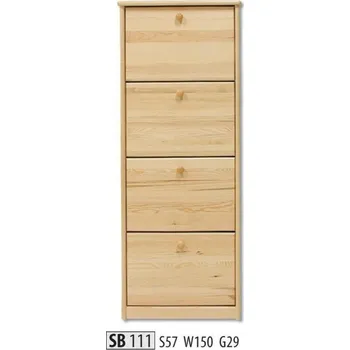 Nábytek ImportWorld Botník Dixie masiv v150 x š57 x h29 cm (Barva dřeva: Ořech)