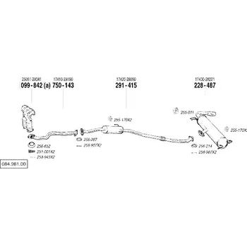 Výfukový systém výfuková trubka střední Bosal 750-143