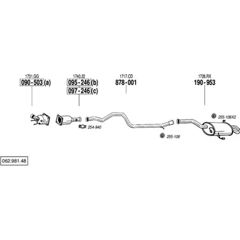 Výfuková trubka výfuková trubka střední Bosal 878-001