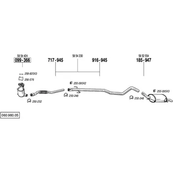 Výfukový systém výfuková trubka přední Bosal 717-945