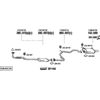 Výfuková trubka výfuková trubka střední Bosal 890-697