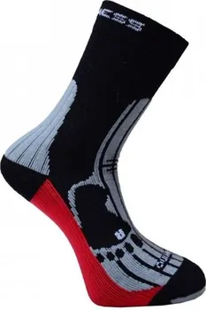 pánské ponožky Progress Merino černé/šedé/červené