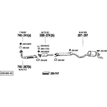 Výfuková trubka výfuková trubka přední Bosal 740-267