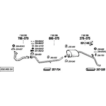 Výfuková trubka výfuková trubka střední Bosal 886-075
