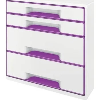 Archivační box Box zásuvkový Leitz WOW, 4 zásuvky, purpurový
