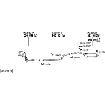 Výfuková trubka výfuková trubka střední Bosal 800-001