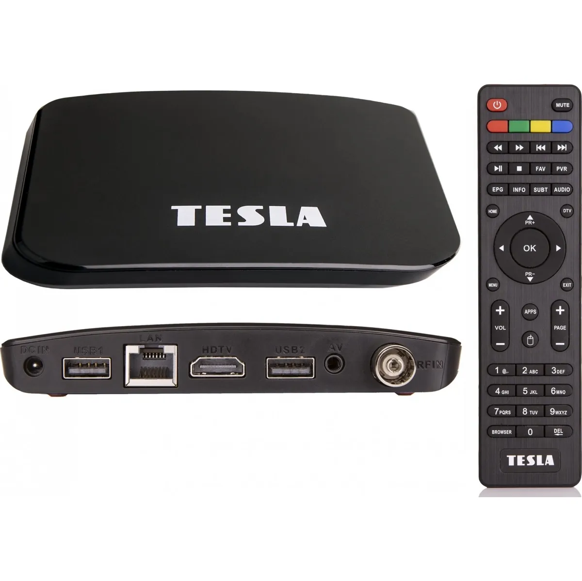 Tesla TEH-500 Plus set-top box a ovladač