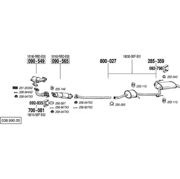 Výfuková trubka výfuková trubka střední Bosal 800-027